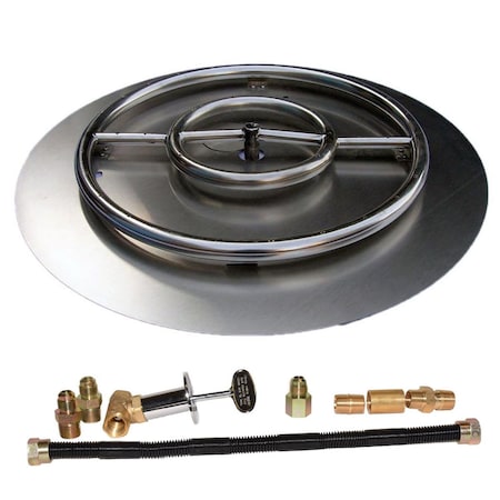 Sleep Ez 24 in. Stainless Steel Pan Ring Pro-Kit Liquid Propane SL3242293